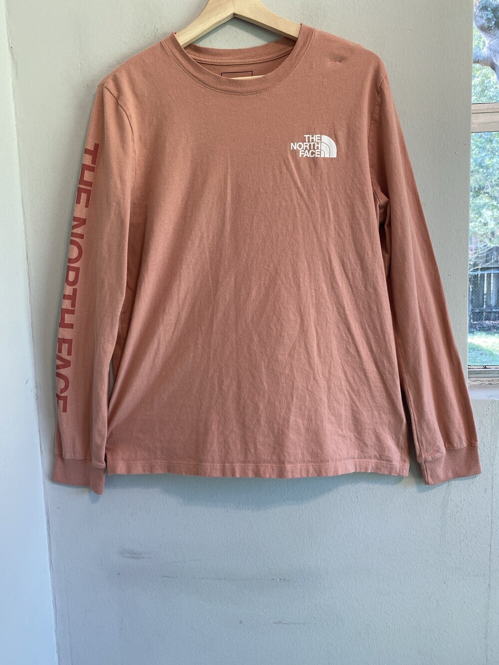 The North Face Cotton Long Sleeve Logo Tee Dusty Rose Women's L